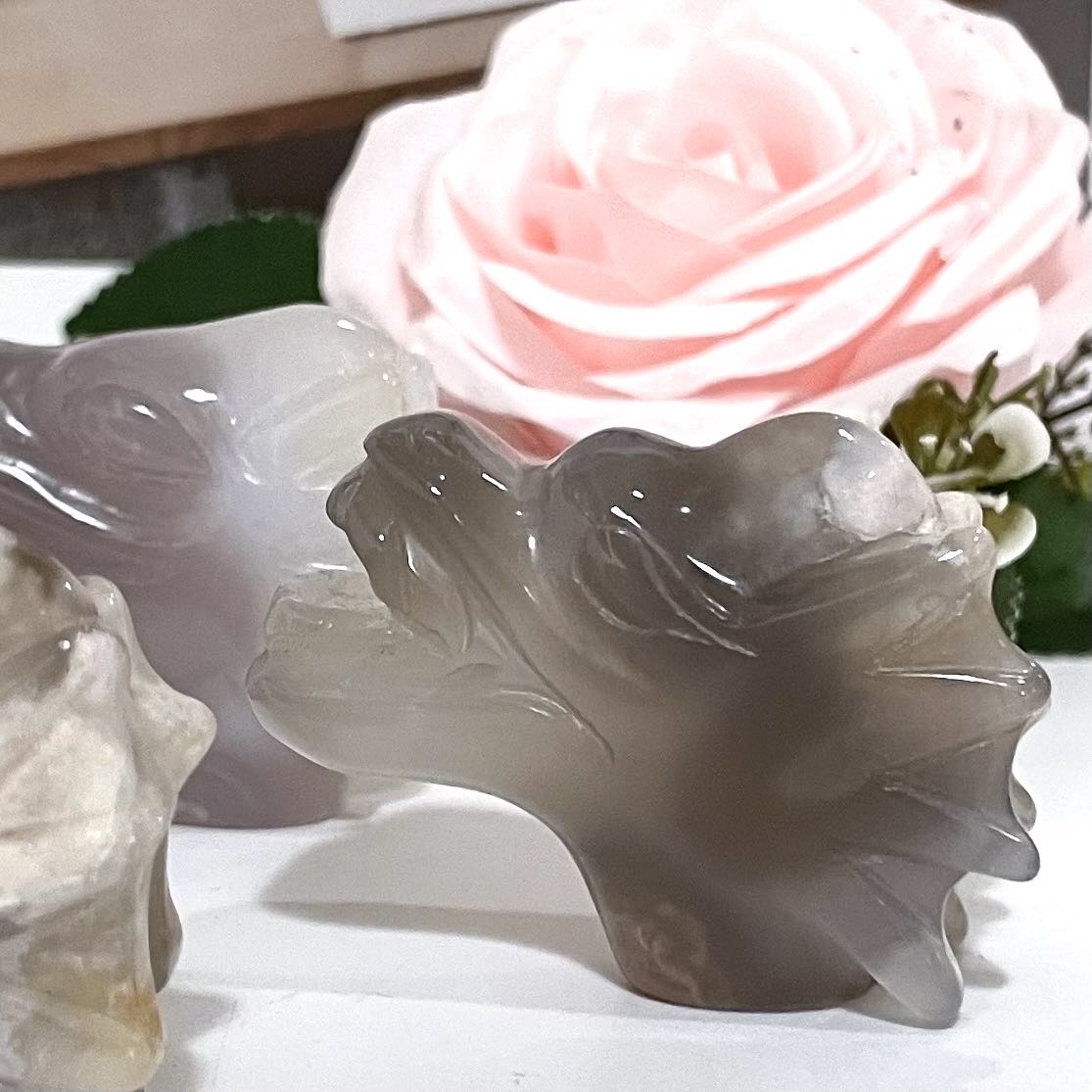 Flower Agate Dragon Head High Quality Natural Crystals (Stochastic 2pc) From IG Crystal