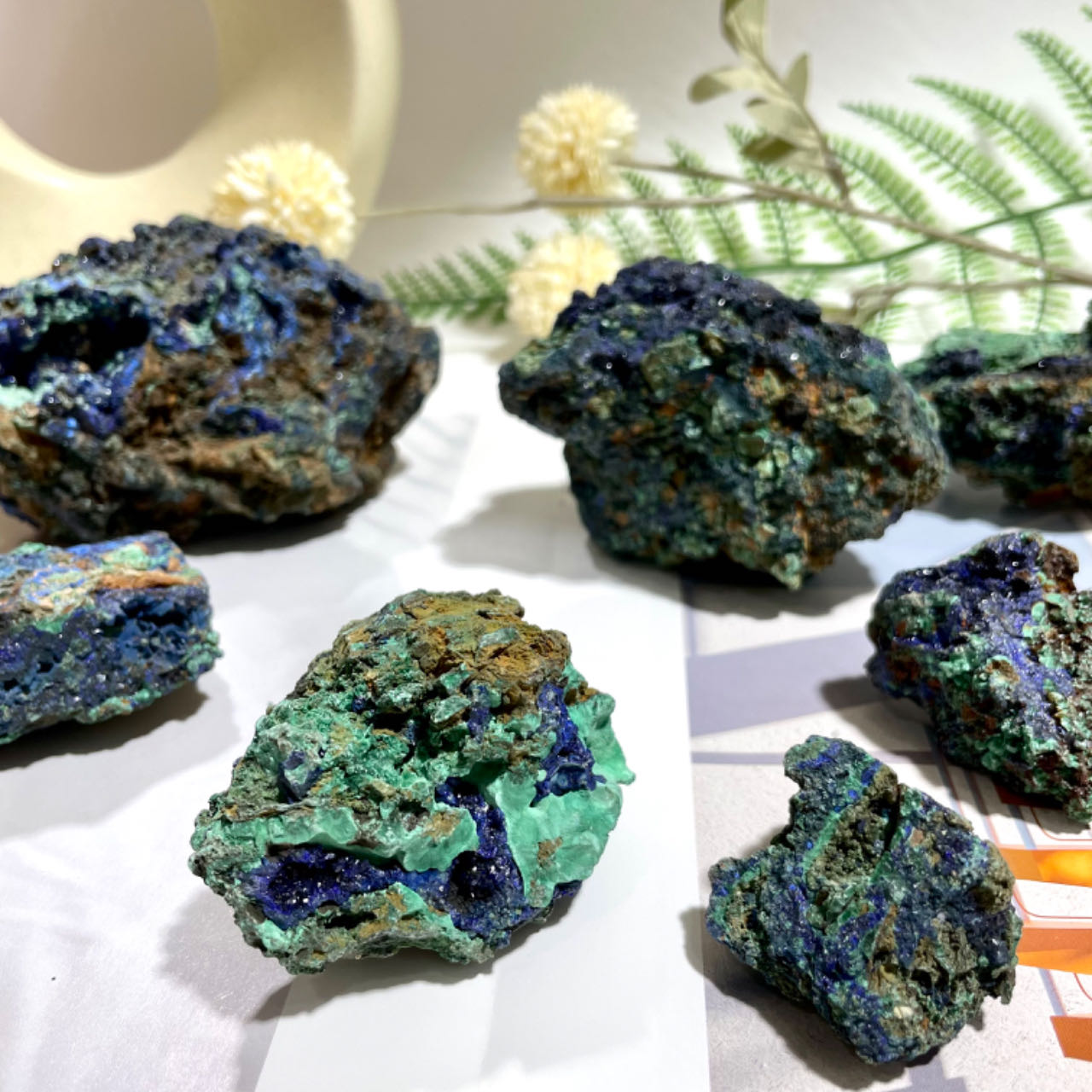 Crystal Raw Chessylite Rough Stone Azurite Natural Azurite Specimen for Decoration From IG Crystal