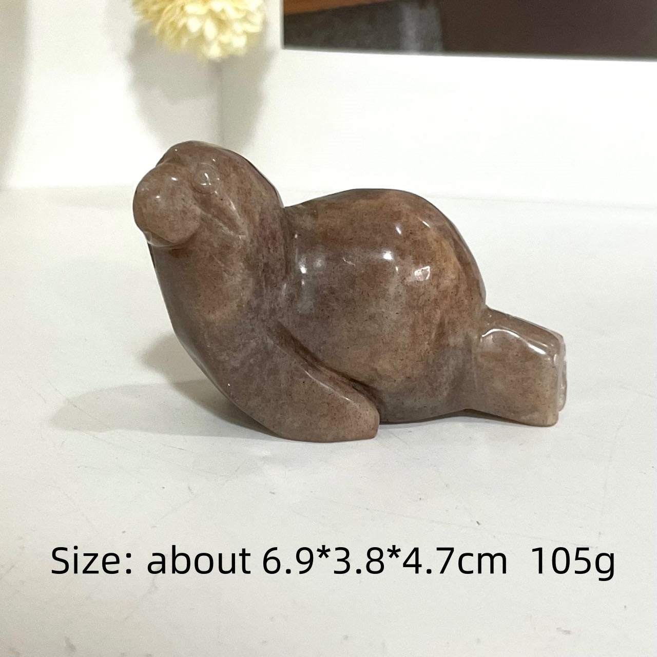 Peach Moonstone Animals Crystal Frog Wolf Flower Fairy Dog Fish Chicken Dinosaur Seal Bear Cat Dolphin Healing Stone Home Decoration From IG Crystal