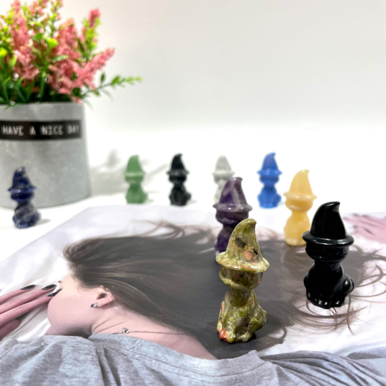 3 Counts Various Materials Halloween Ghost Cat Crystal Carving Healing Crystal Gem Reiki Healing Home Decor Crystal Jewelry Shop Pretty Crystals From IG Crystal