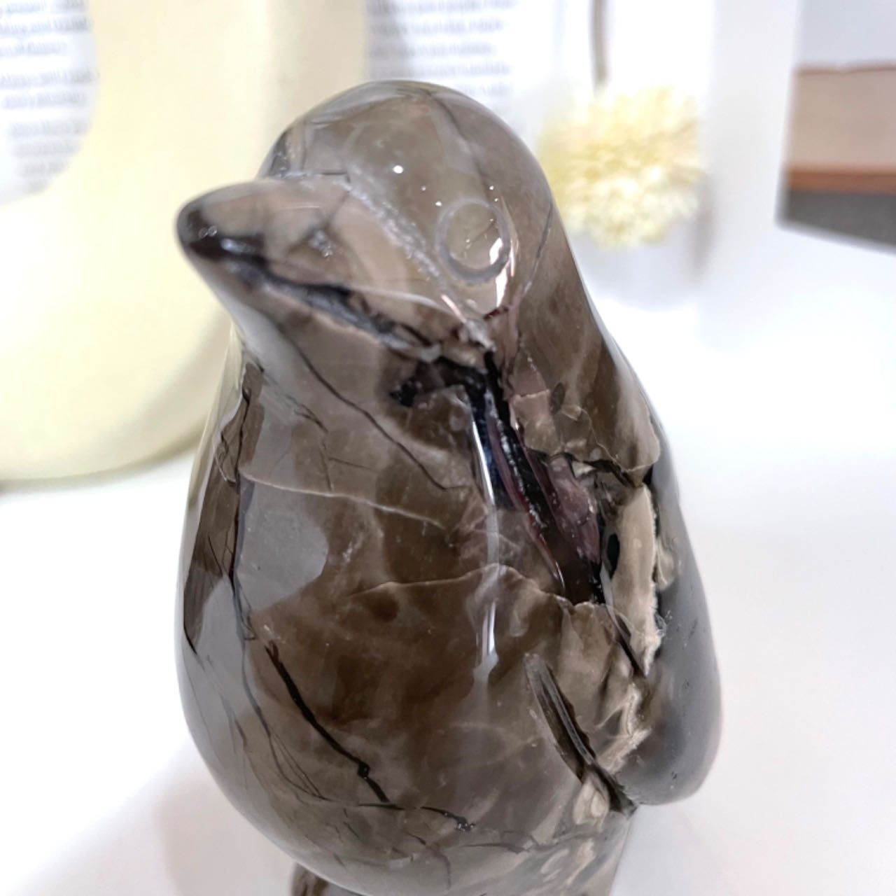 Volcanic Agate Penguin Crystal Height about 10.6cm From IG Crystal
