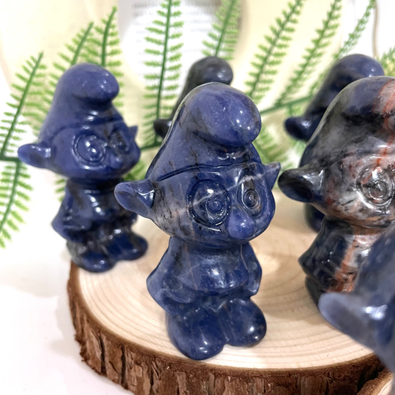 2PCS Smurf Crystal Sodalite Healing Stone Home Decoration From IG Crystal