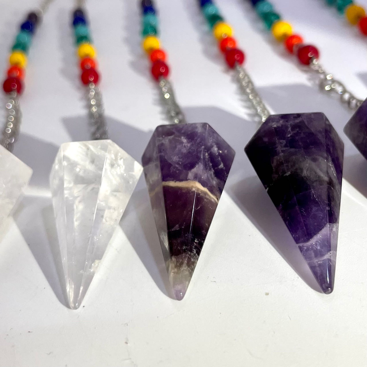Crystal Necklace Ring Earrings Set Amethyst Clear Quartz Rose Quartz Charoite From IG Crystal