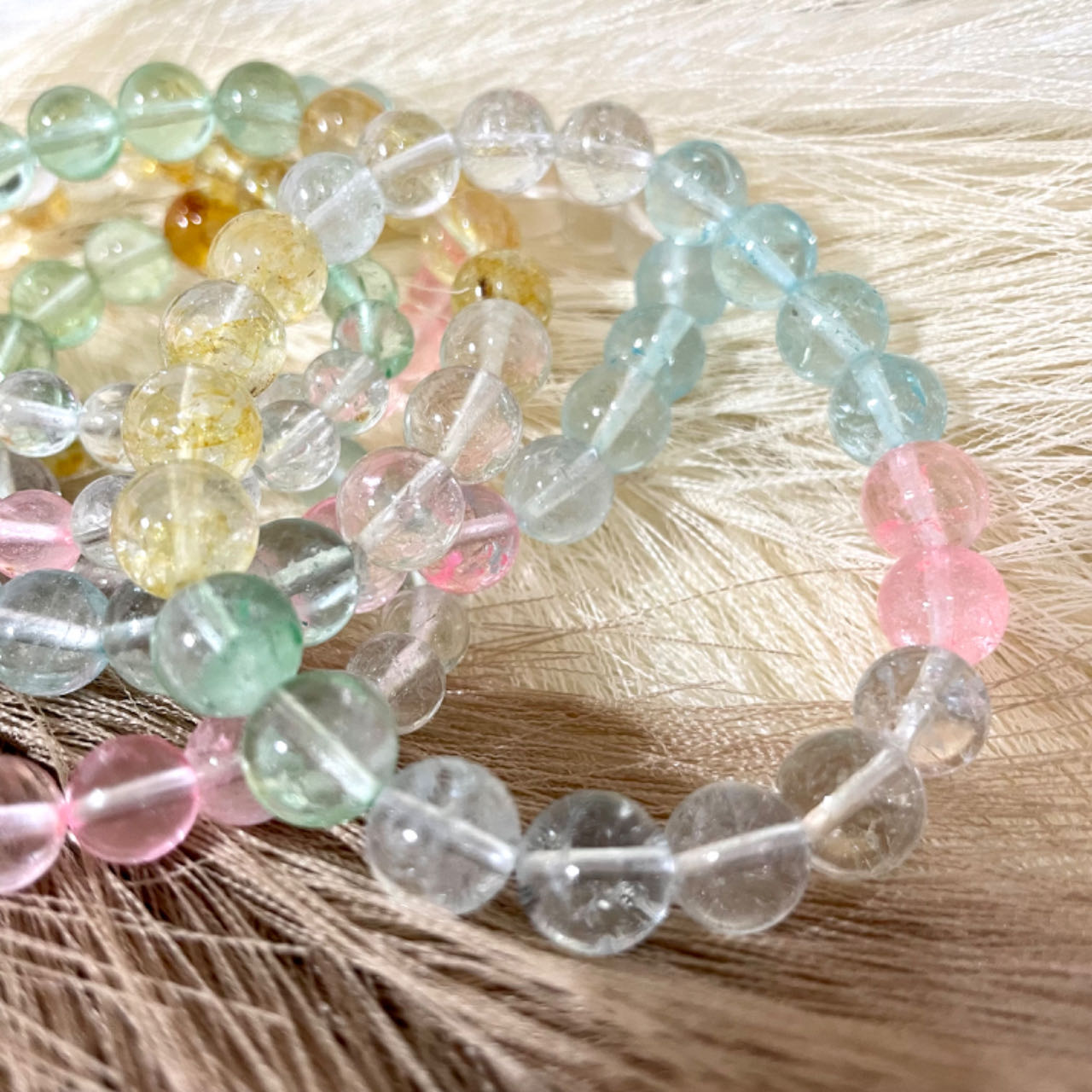 Topaz Crystal Bracelet 7mm 9mm Energy Healing Crystals Jewelry for Women DIY Bracelet From IG Crystal