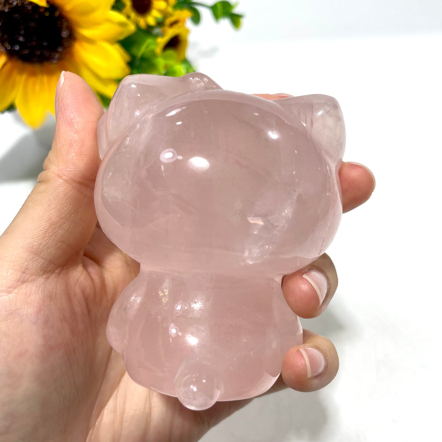 1 Count Rose Quartz HK Crystal Carving Healing Stones Natural Stone Chakra Balancing Reiki Home Office Decor From IG Crystal