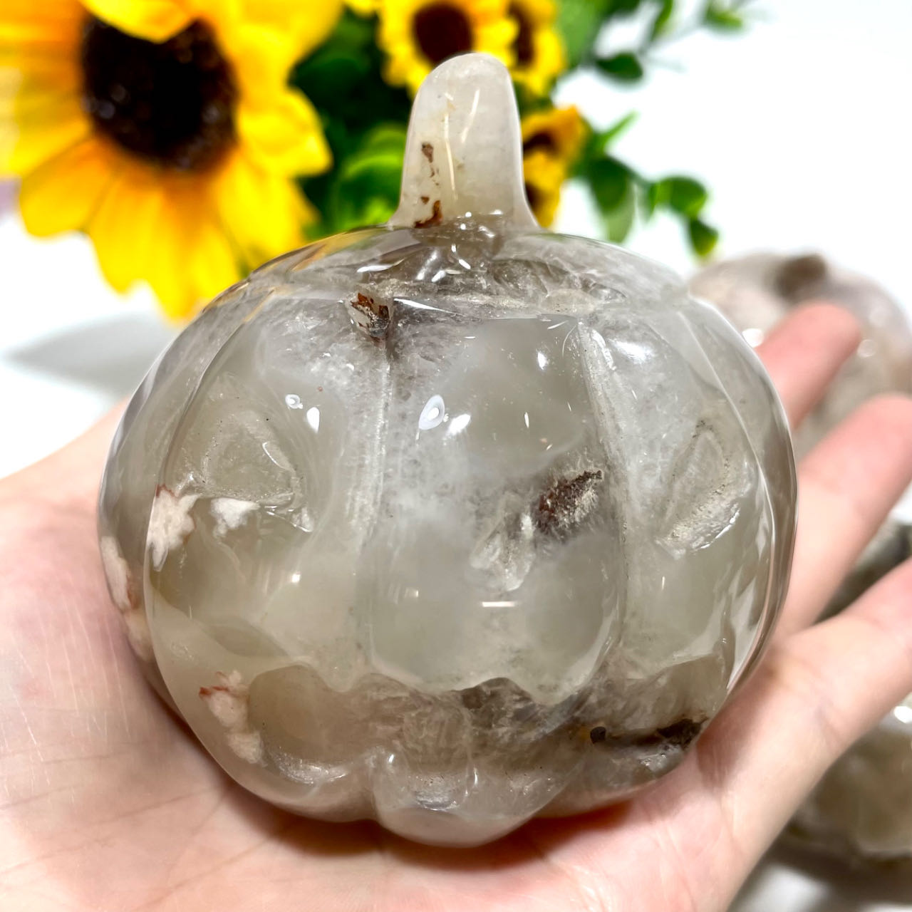 Halloween Pumpkin 1 Count Pink Flower Agate Pumpkin Crystal Healing Crystal Gem Reiki Healing Home Decor Crystal Jewelry Shop Pretty Crystals From IG Crystal