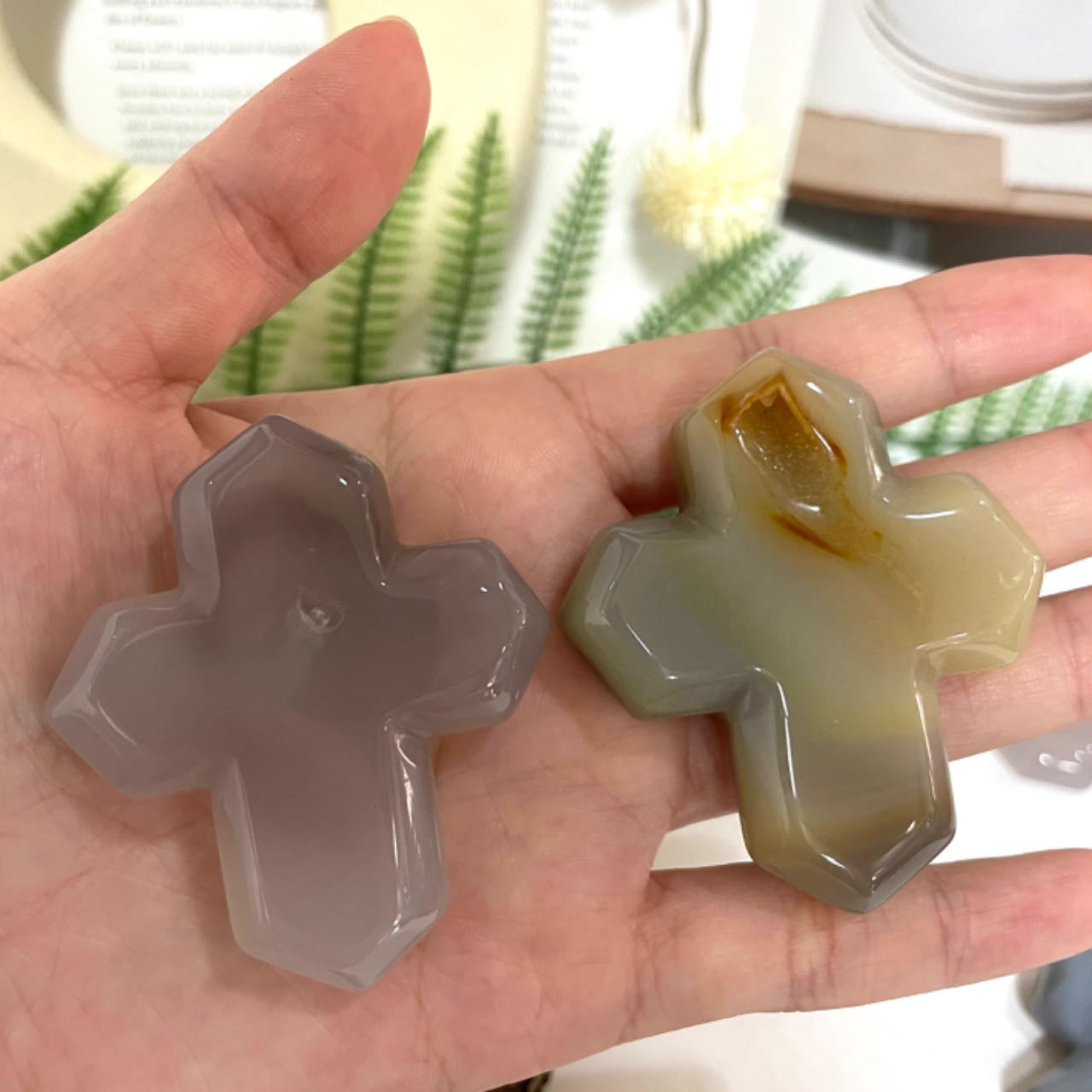 10PCS Agate Crucifix Crystal Healing Stone Home Decoration From IG Crystal