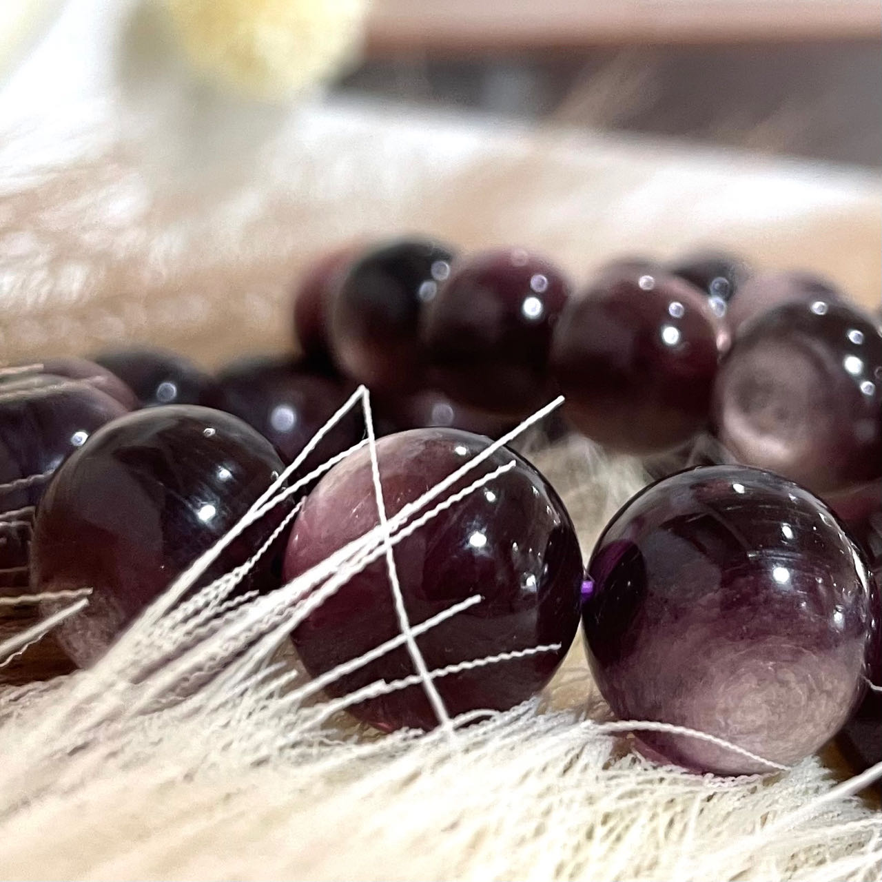 Deep Purple Mica 15mm 13mm 12mm 10mm 9mm Energy Healing Crystals Jewelry for Women DIY Bracelet From IG Crystal