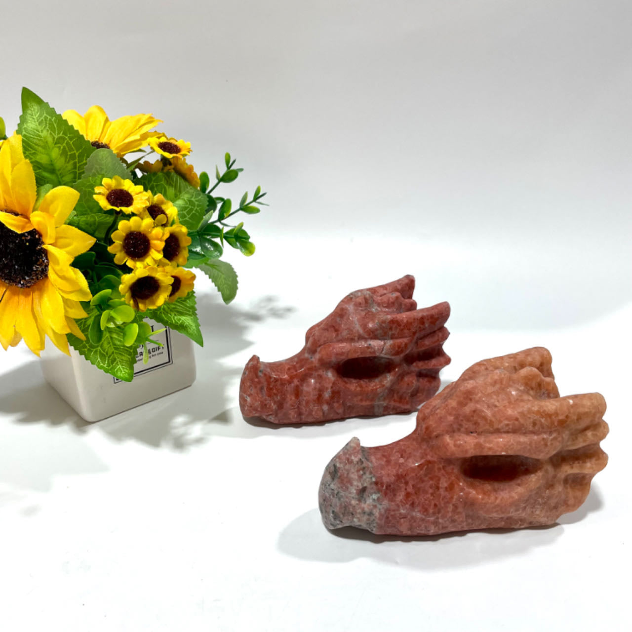 1 Count Sunstone Dragon Head Crystal Carving Natural Stone Gem Mining Chakra Balancing Reiki Healing Crystal Mystery Crystal Display Crystal Shopping Online Home Office Decor From IG Crystal