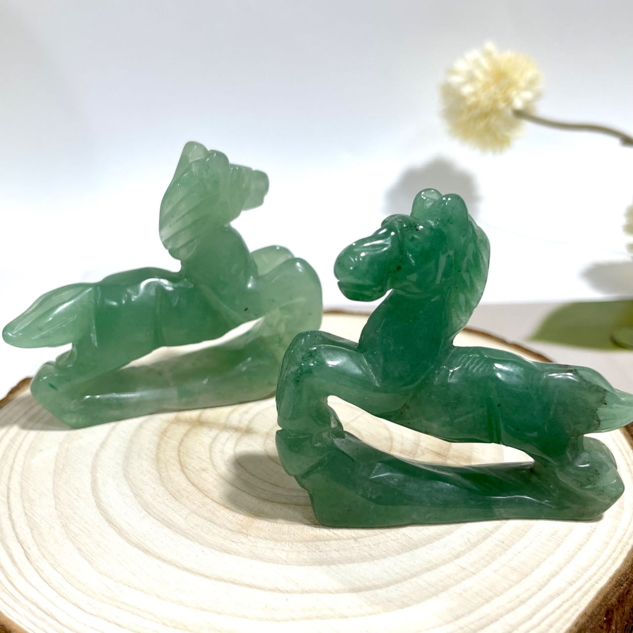 2 Counts Green Aventurine Horse Crystal Healing Crystal Home Decoration From IG Crystal