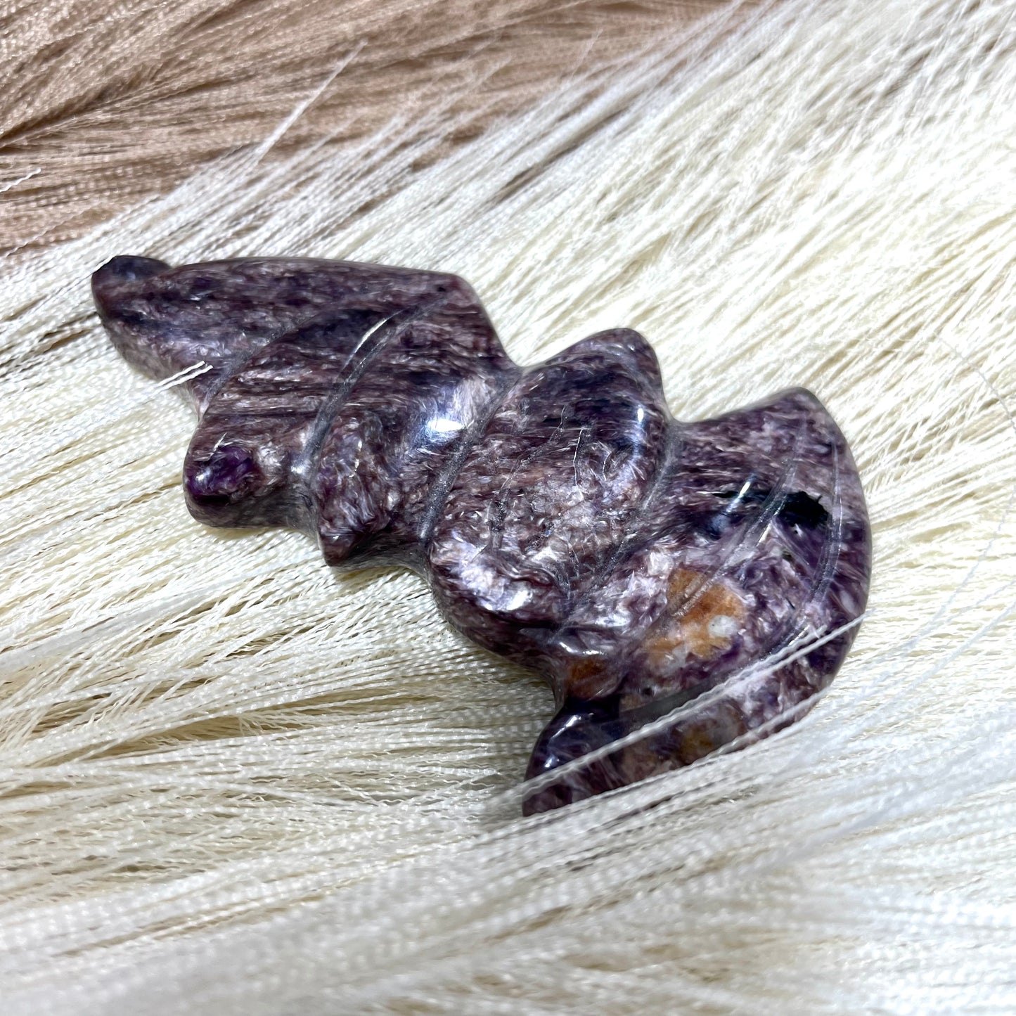 1 Count Charoite Bat Crystal Carving Natural Stone Gem Mining Chakra Balancing Reiki Healing Crystal Mystery Crystal Display Crystal Shopping Online Home Office Decor From IG Crystal