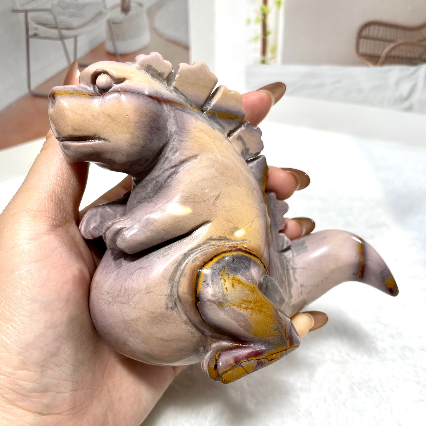 Moonkaite Jasper Dinosaur Crystal Carving Natural Stone Gem Mining Chakra Balancing Reiki Healing Crystal Mystery Crystal Display Crystal Shopping Online Home Office Decor From IG Crystal