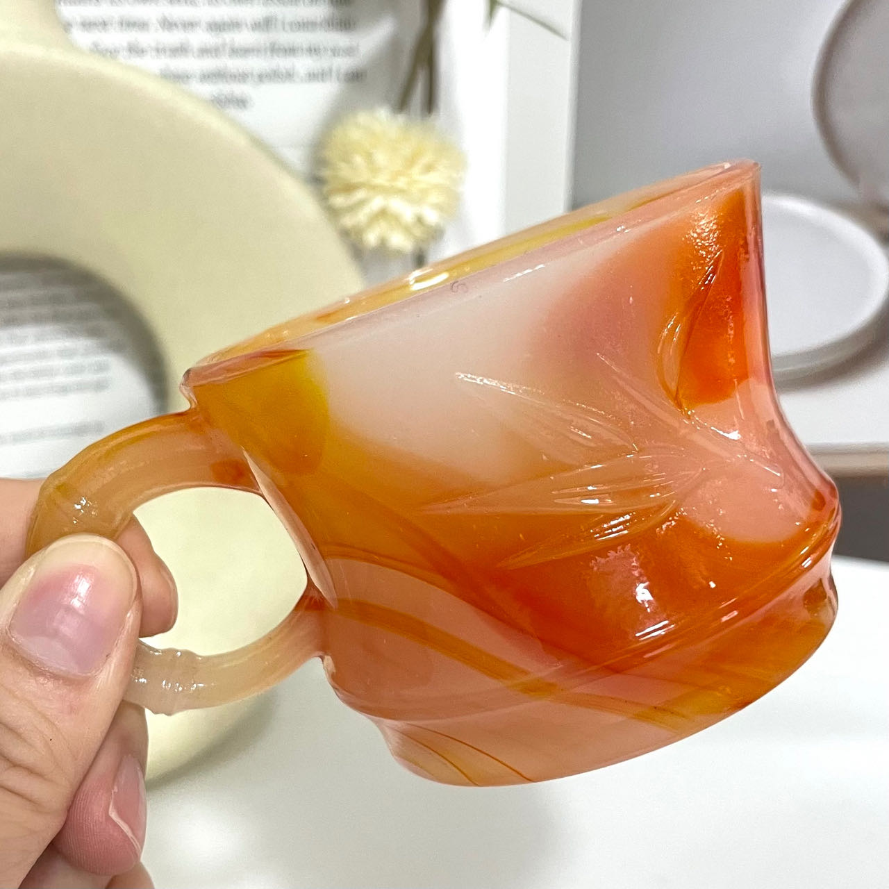 Red Fire Quartz Cups 4 Counts Set Drinking Cup Kitchen Supplies Healing Stone Home Decoration From IG Crystal