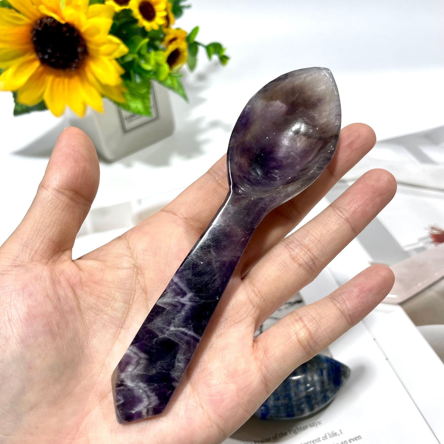 3 Counts Crystal Spoon Scoop Clear Quartz Rose Quartz Amethyst Lapis Lazuli Crystal Carving Healing Stones Natural Stone Chakra Balancing Reiki Home Office Decor From IG Crystal