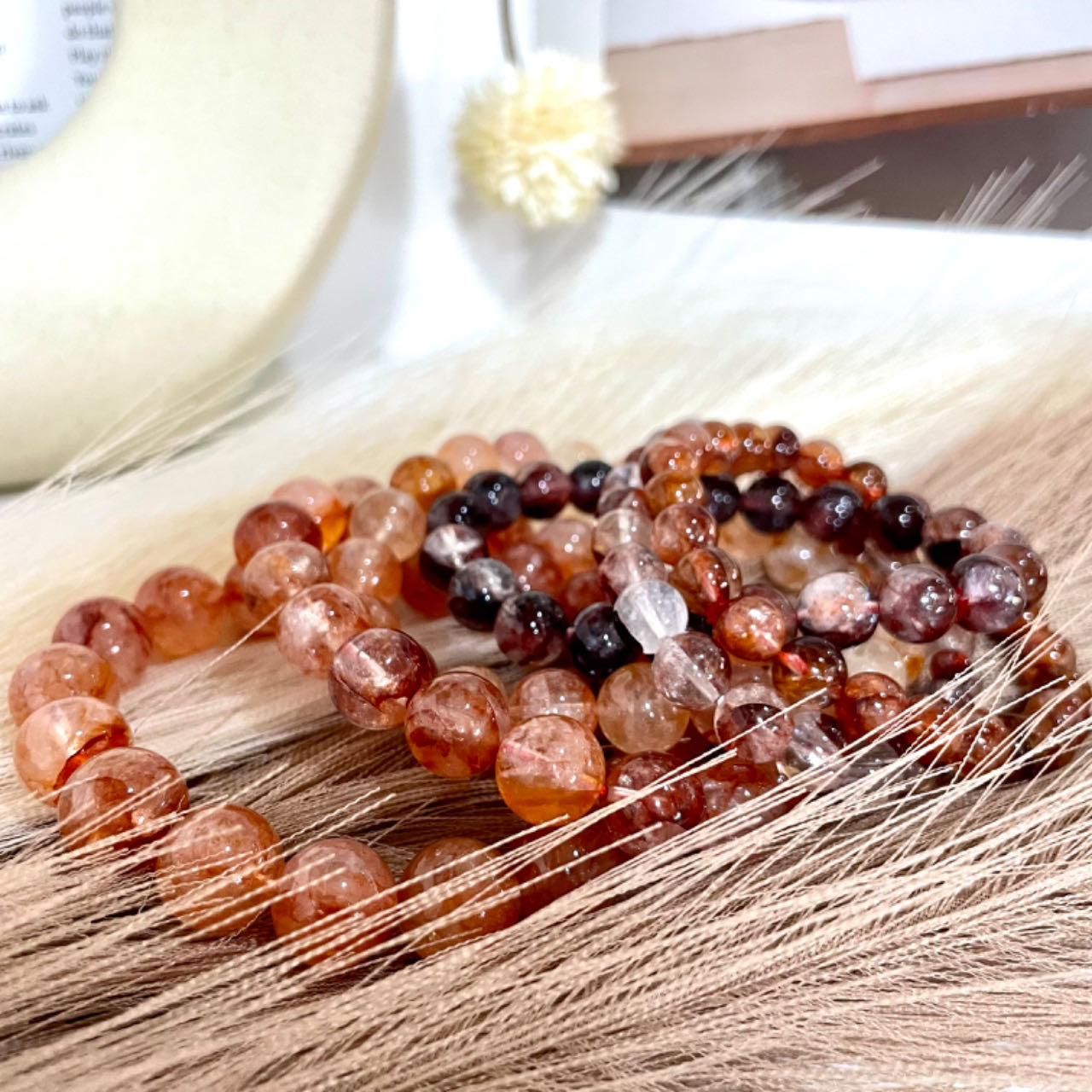 Fire Quartz Bracelet 7~12mm Energy Healing Crystals Jewelry for Women DIY Bracelet From IG Crystal