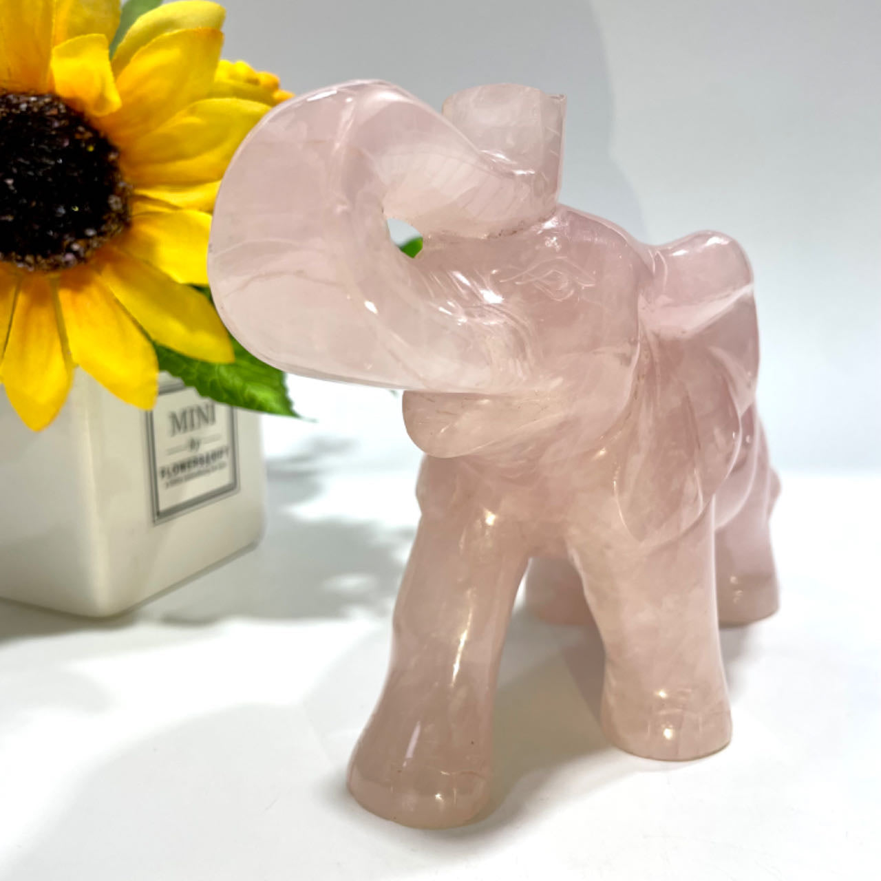 1 Count High Quality Rose Quartz Elephant Crystal Carving Healing Crystal Gem Reiki Healing Home Decor Crystal Jewelry Shop Pretty Crystals From IG Crystal