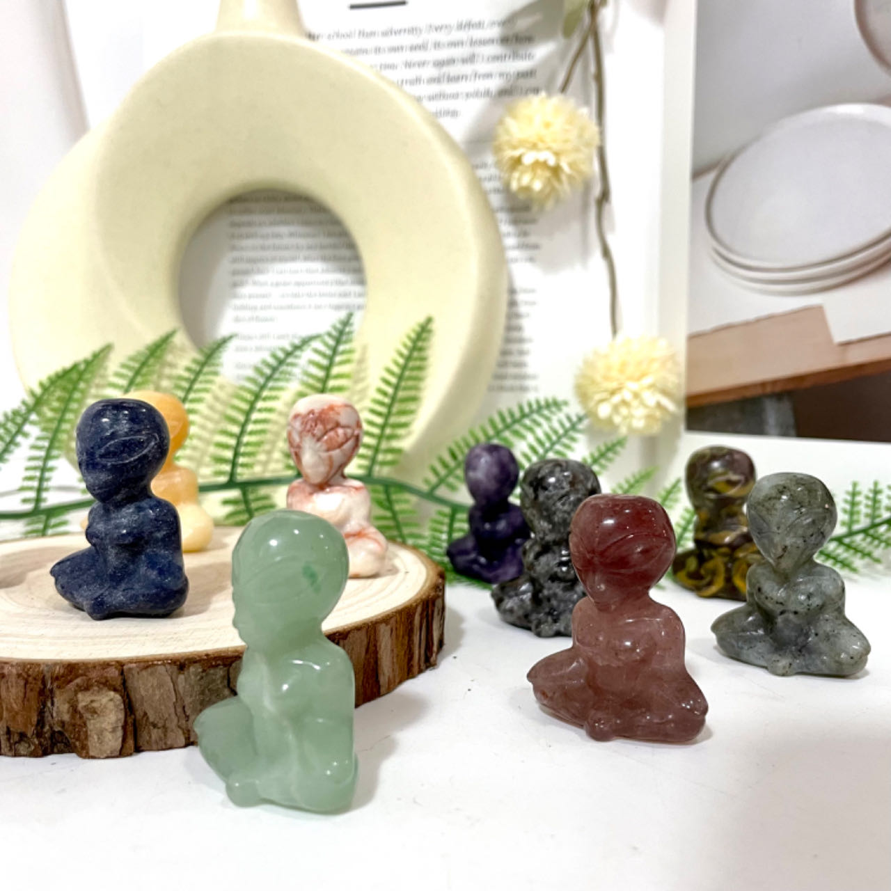 Different Maerail High Quality Natural Ultraman Buddha Crystals 3 Counts Healing Stone Home decoration From IG Crystal