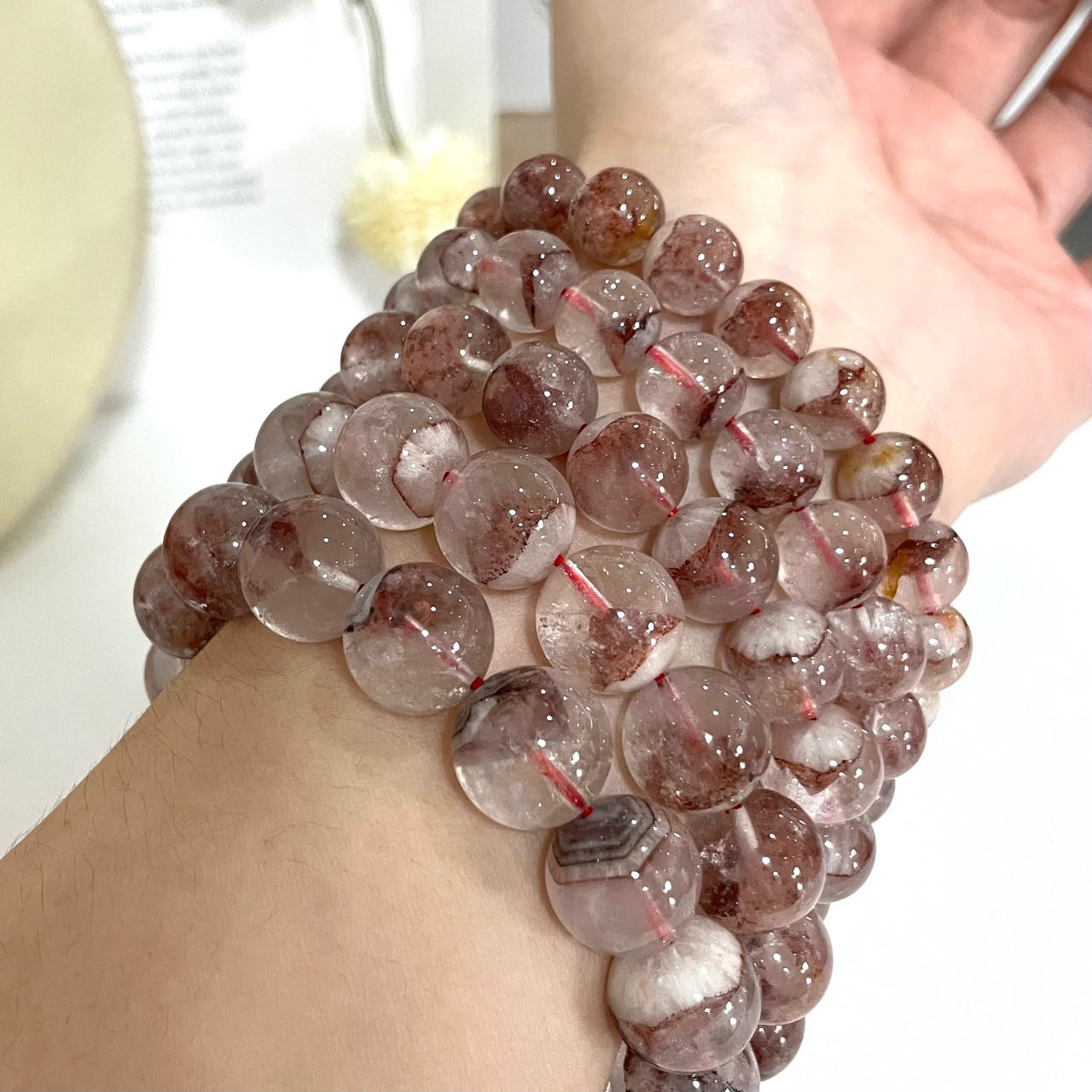 Red Pyramid Bracelet 9~13mm Energy Healing Crystals Jewelry for Women DIY Bracelet From IG Crystal