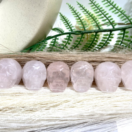 6 Counts Rose Quartz Skull Crystal Healing Crystal Home Decoration From IG Crystal