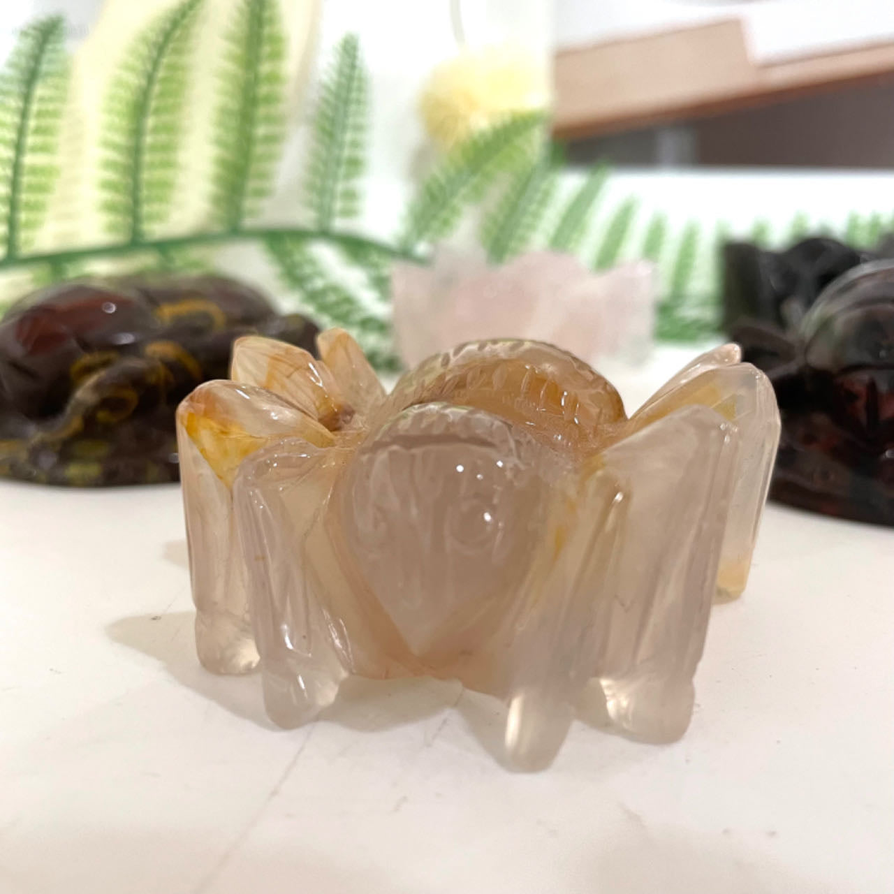 Different Maerail Spider Crystal Stochastic 2PCS Rose Quartz Ocean Jasper Red Jasper Golden Healer Healing Crystal From IG Crystal