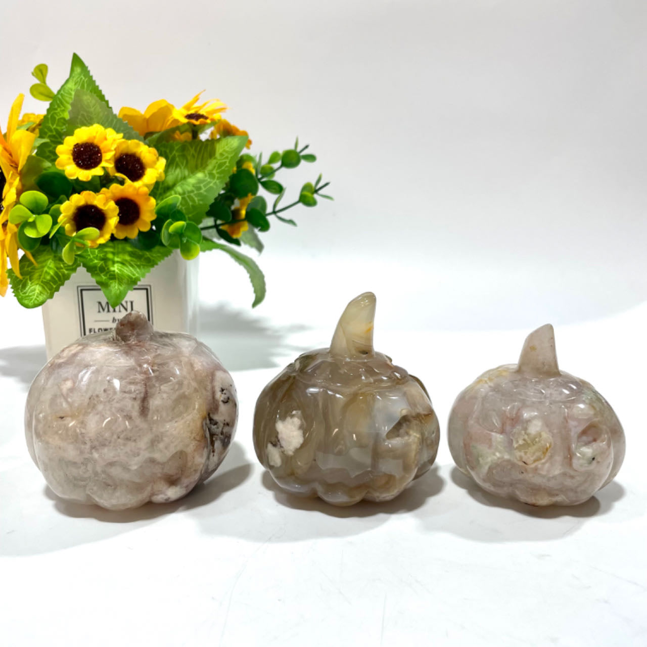 Halloween Pumpkin 1 Count Pink Flower Agate Pumpkin Crystal Healing Crystal Gem Reiki Healing Home Decor Crystal Jewelry Shop Pretty Crystals From IG Crystal