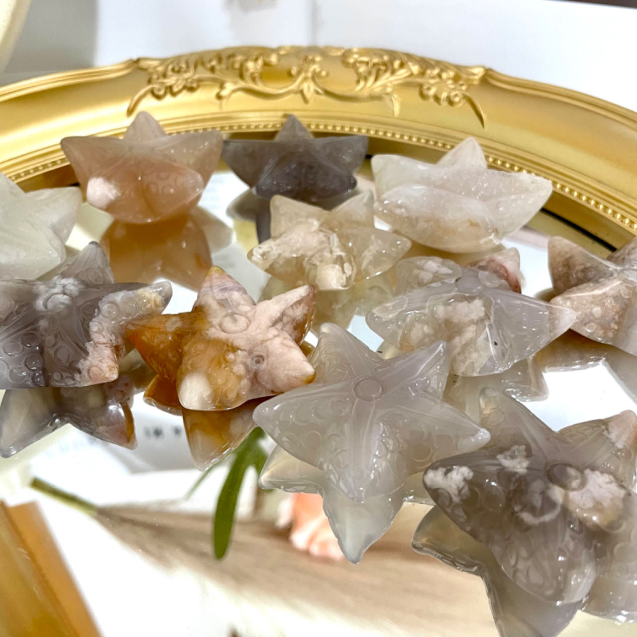 Stochastic 10PCS Star Shape Crystal Agate From IG Crystal