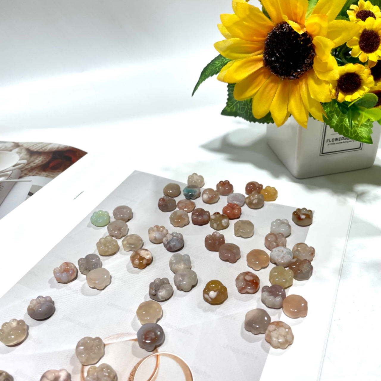 20 Counts Flower Agate Cat's Paw Crystal Healing Crystal Home Decoration From IG Crystal