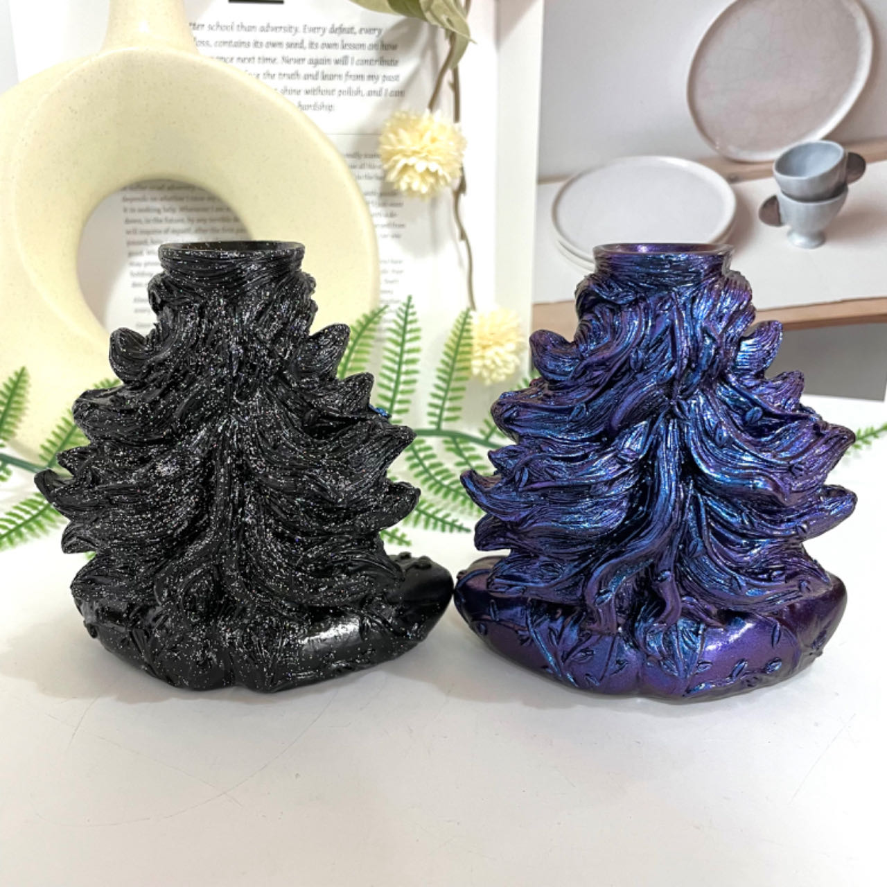 2PCS Stands Black Blue Healing Stone Home Decoration For Crystal Ball From IG Crystal