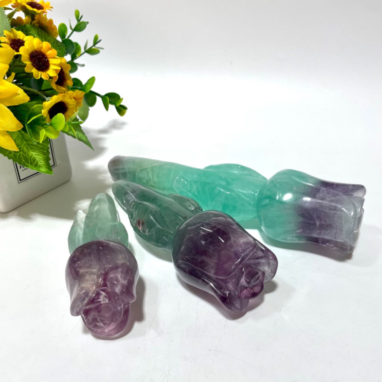 1 Count Big Fluorite Flower Crystal Carving Healing Crystal Gem Reiki Healing Home Decor Crystal Jewelry Shop Pretty Crystals From IG Crystal
