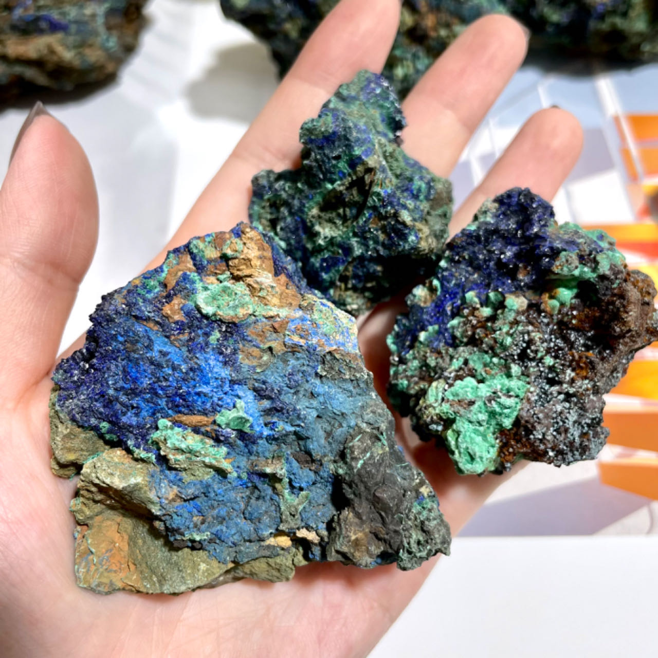 Crystal Raw Chessylite Rough Stone Azurite Natural Azurite Specimen for Decoration From IG Crystal