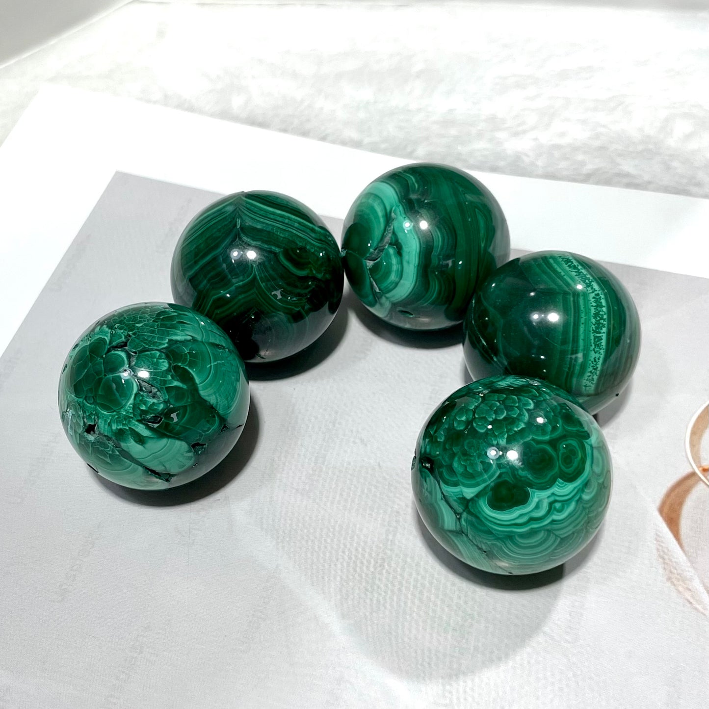 2 Counts 3.5cm Malachite Ball Natural Stone Gem Mining Chakra Balancing Reiki Healing Crystal Mystery Crystal Display Crystal Shopping Online Home Office Decor From IG Crystal