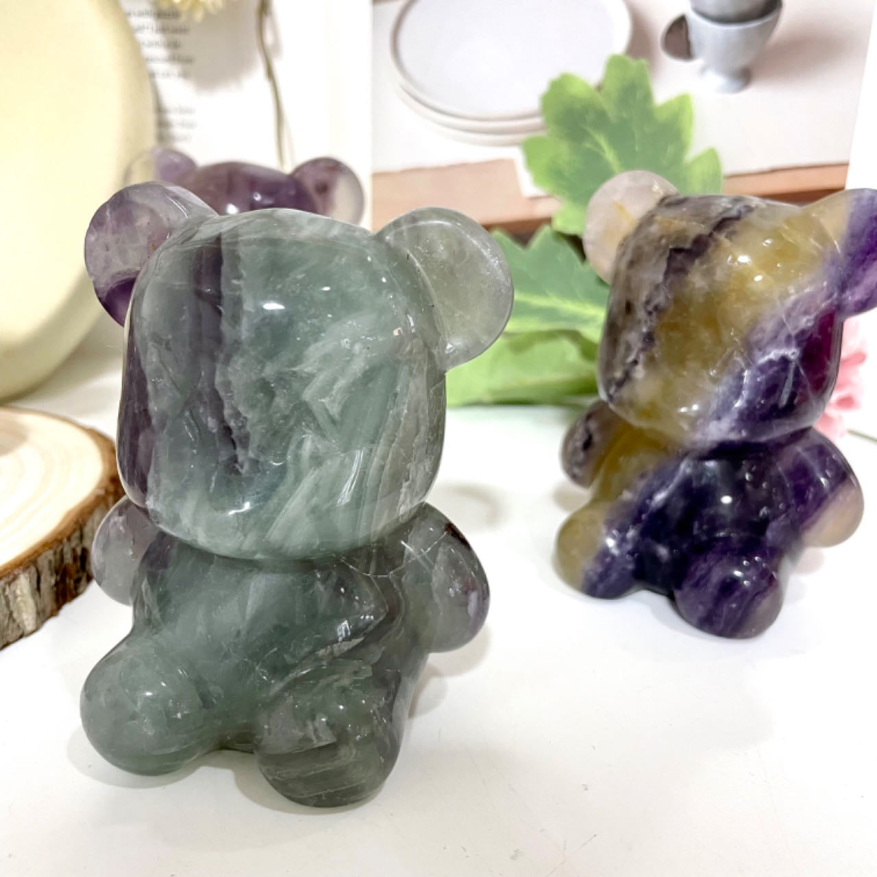 Fluorite Bear Healing Stone Home Decoration Stochastic 1PCS From IG Crystal