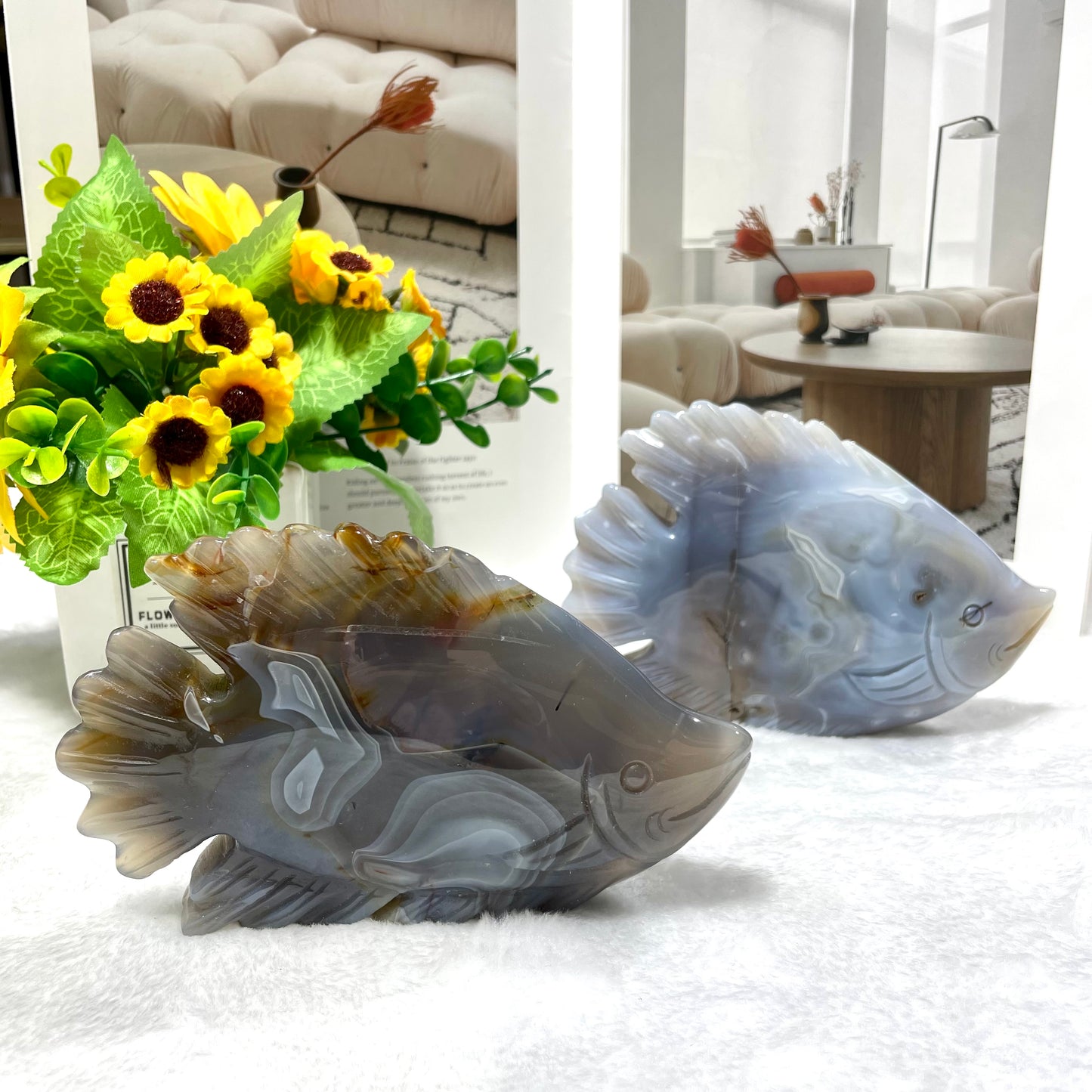 1 Count Fish Crystal Carving Healing Stones Natural Stone Chakra Balancing Reiki Home Office Decor From IG Crystal