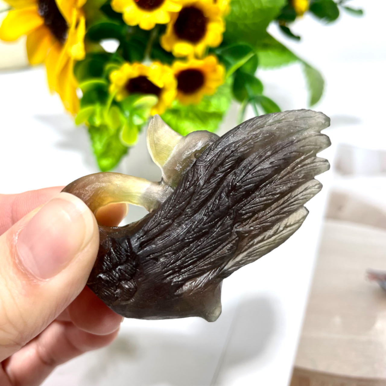 2 Counts Fluorite Swan Crystal Carving Healing Crystal Gem Reiki Healing Home Decor Crystal Jewelry Shop Pretty Crystals From IG Crystal