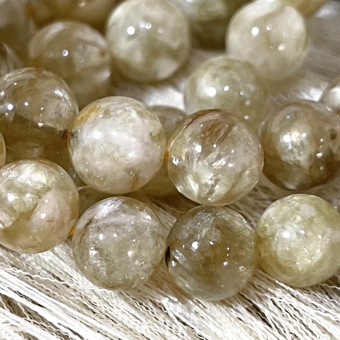 Golden Mica Bracelet 9~12mm Energy Healing Crystals Jewelry for Women DIY Bracelet From IG Crystal