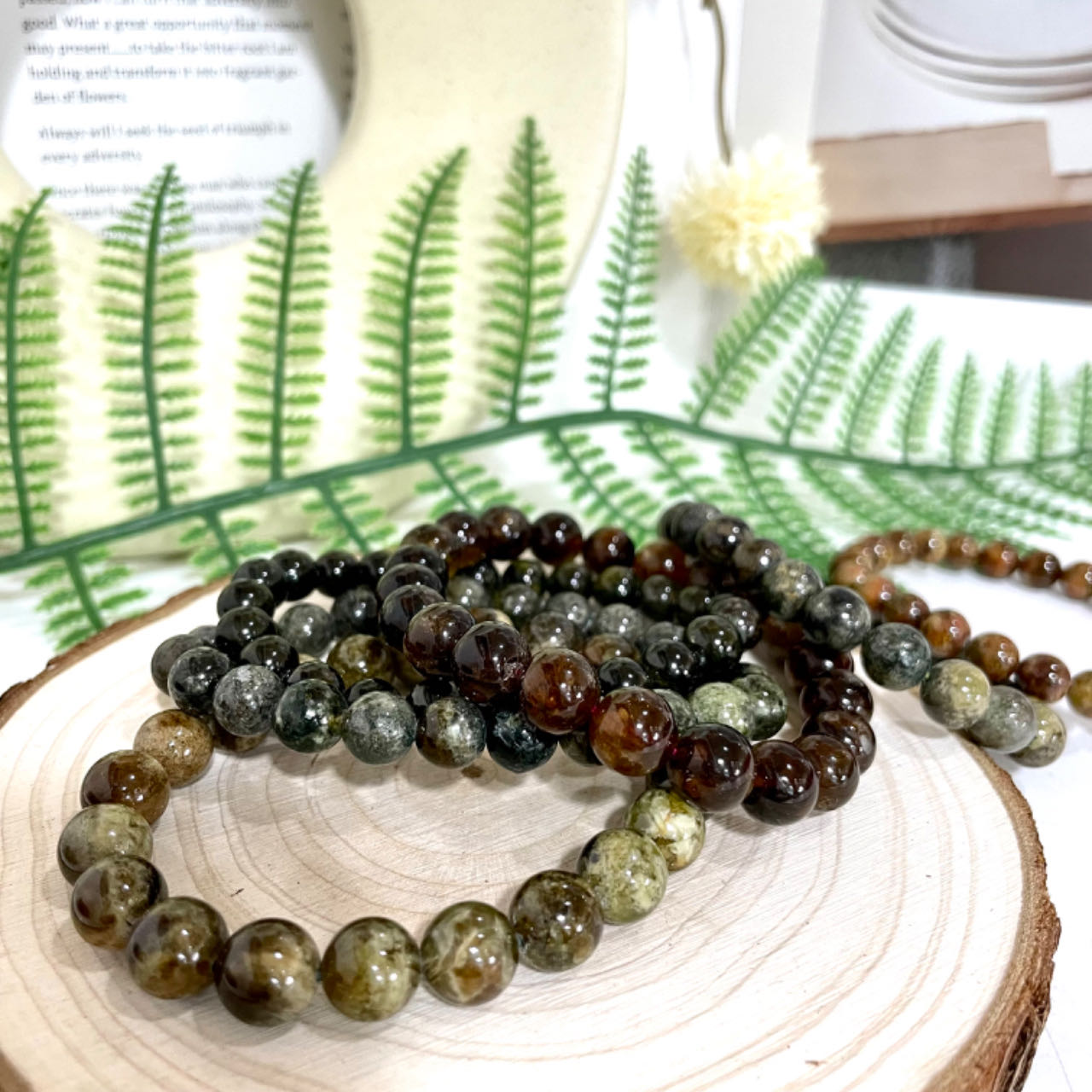 Green Garnet Bracelet 9~14mm Energy Healing Crystals Jewelry for Women DIY Bracelet From IG Crystal