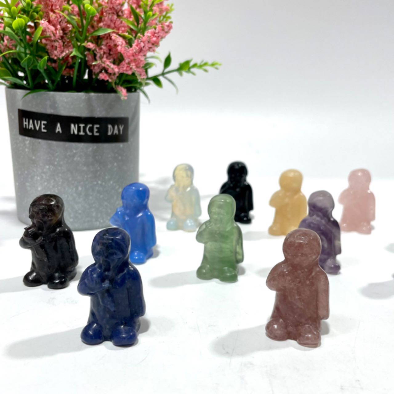 3 Counts Halloween Knife-wielding Ghost Crystal Carving Healing Crystal Gem Reiki Healing Home Decor Crystal Jewelry Shop Pretty Crystals From IG Crystal