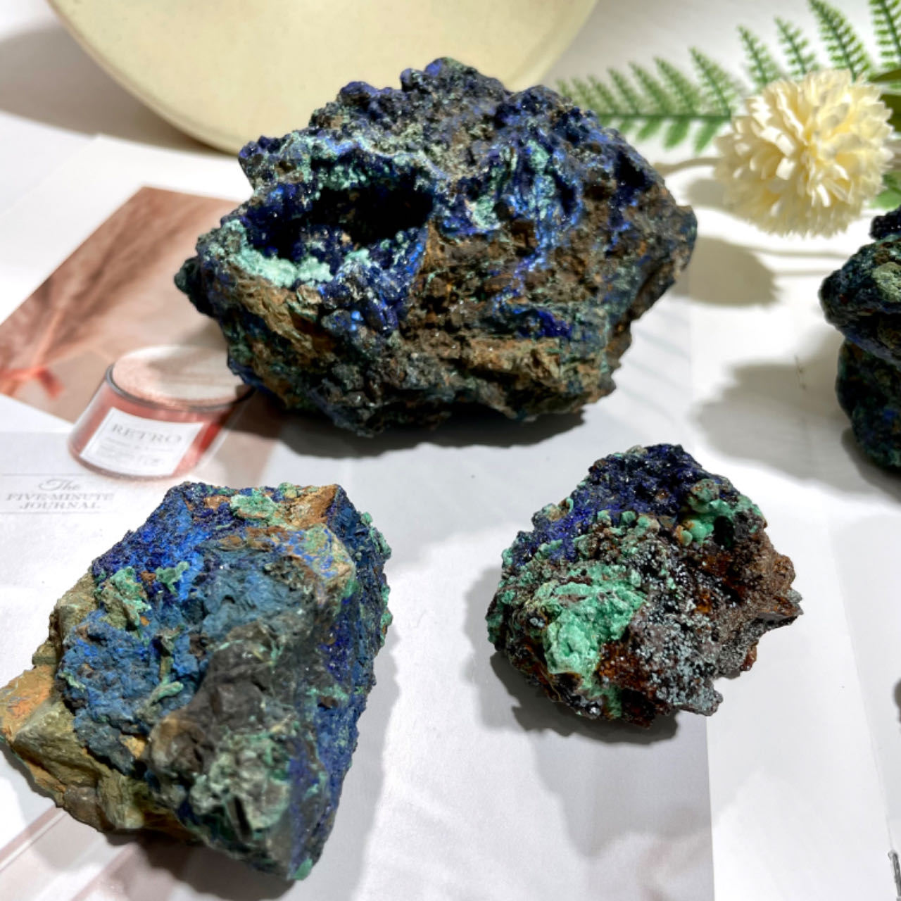 Crystal Raw Chessylite Rough Stone Azurite Natural Azurite Specimen for Decoration From IG Crystal