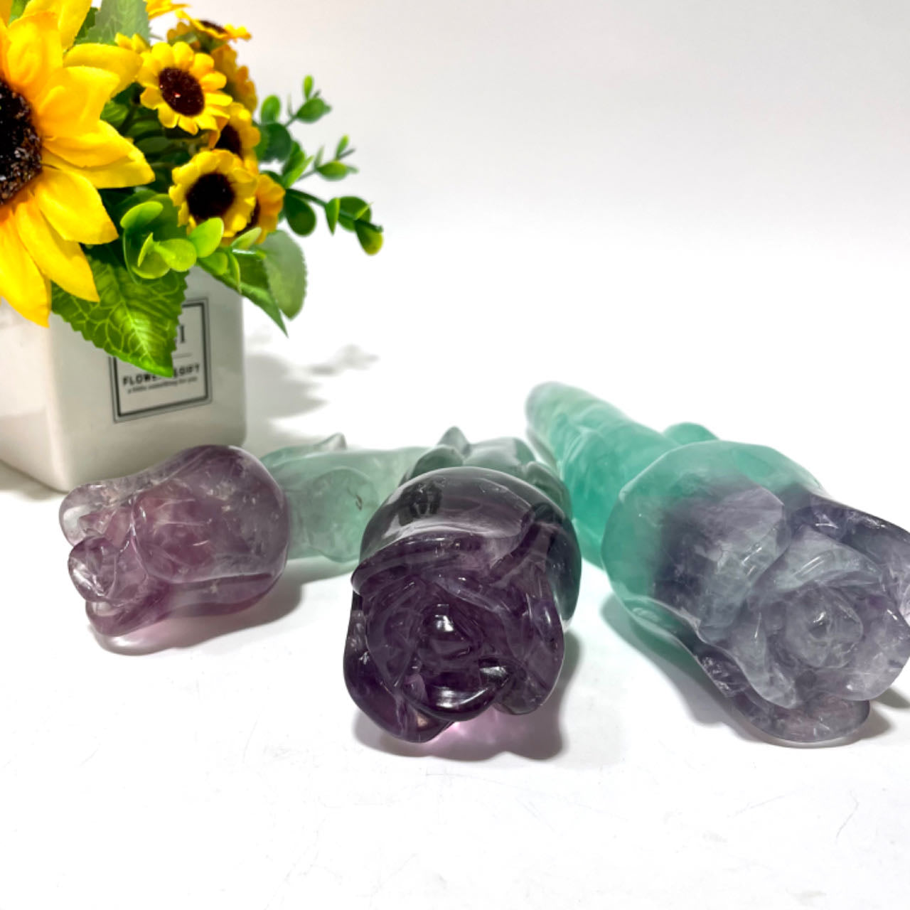 1 Count Big Fluorite Flower Crystal Carving Healing Crystal Gem Reiki Healing Home Decor Crystal Jewelry Shop Pretty Crystals From IG Crystal