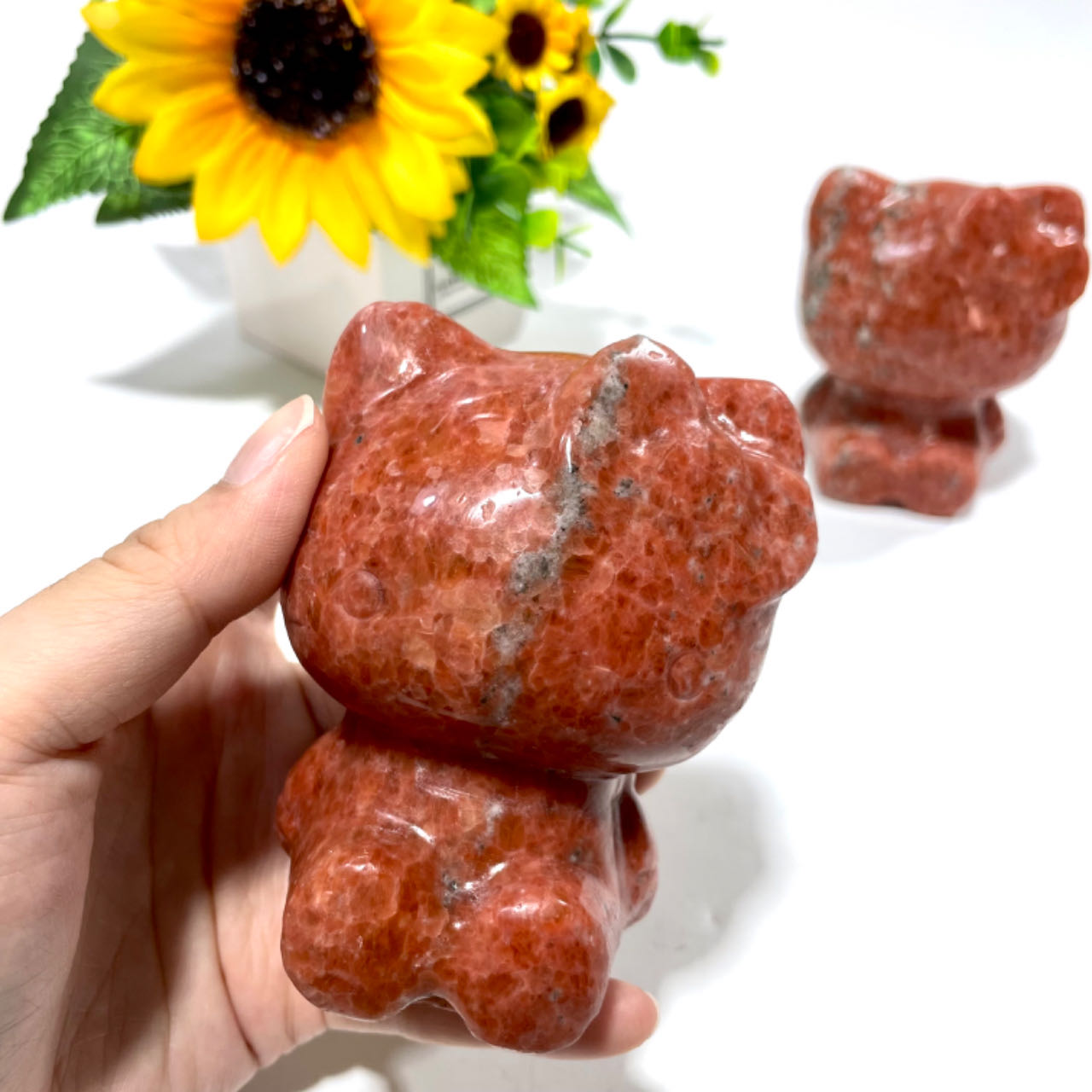 1 Count Sunstone HK Crystal Carving Natural Stone Gem Mining Chakra Balancing Reiki Healing Crystal Mystery Crystal Display Crystal Shopping Online Home Office Decor From IG Crystal