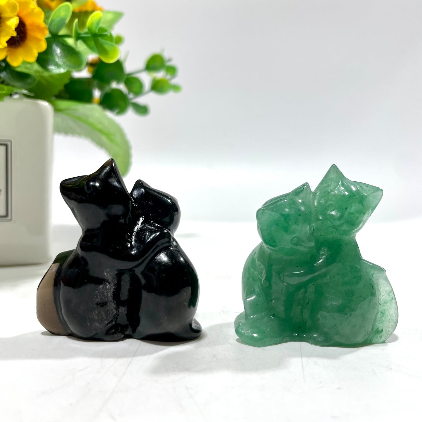 3 Counts Different Materials Embrace Cat Crystal Carving Healing Stones Natural Stone Chakra Balancing Reiki Home Office Decor From IG Crystal