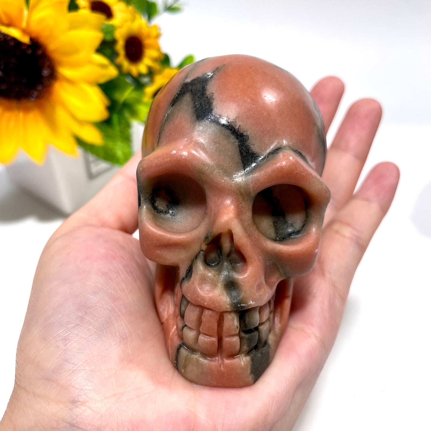 1 Count pin opal skull Crystal Carving Natural Stone Gem Mining Chakra Balancing Reiki Healing Crystal Mystery Crystal Display Crystal Shopping Online Home Office Decor From IG Crystal