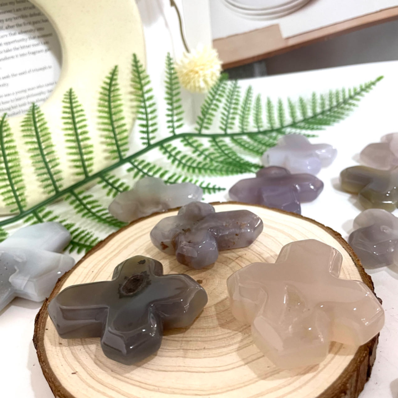 10PCS Agate Crucifix Crystal Healing Stone Home Decoration From IG Crystal