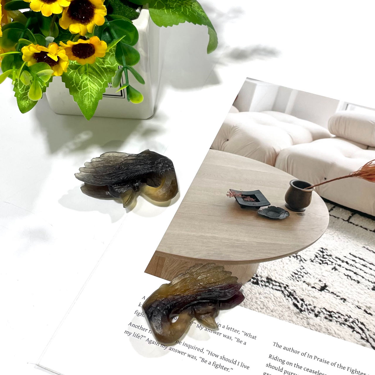 2 Counts Fluorite Swan Crystal Carving Healing Crystal Gem Reiki Healing Home Decor Crystal Jewelry Shop Pretty Crystals From IG Crystal