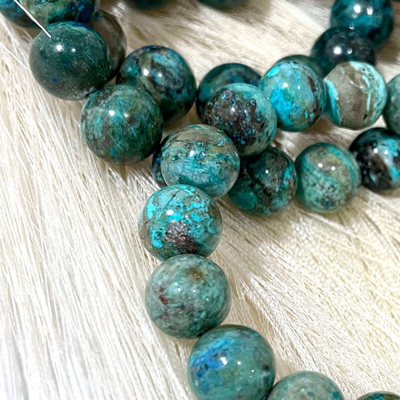 Peru Chrysocolla Bracelet 11~14mm Energy Healing Crystals Jewelry for Women DIY Bracelet From IG Crystal