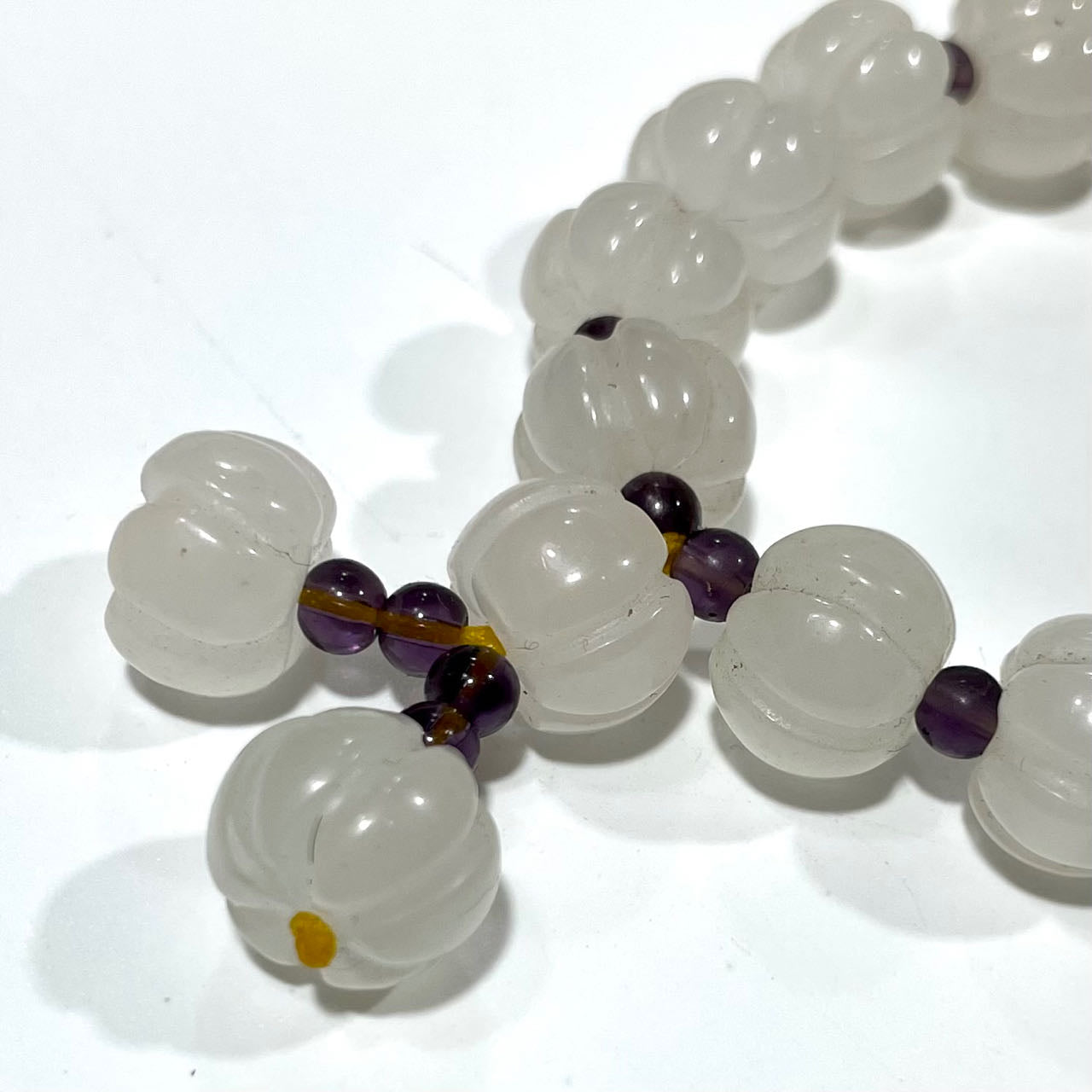 2 Counts Afghanistan White Jade Pumpkin Bracelet Natural Crystals Healing Stones Crystal Jewelry Shop Pretty Crystals From IG Crystal