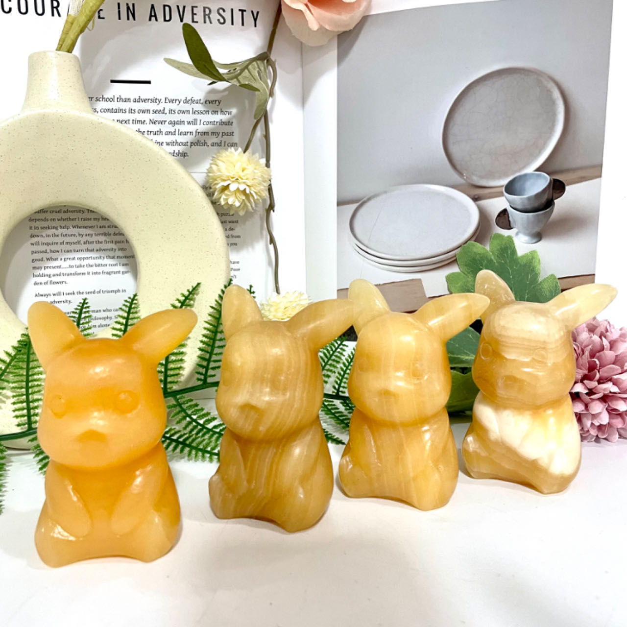 Yellow Calcite Pikachu Crystal Healing Stone Stochastic 2PCS From IG Crystal