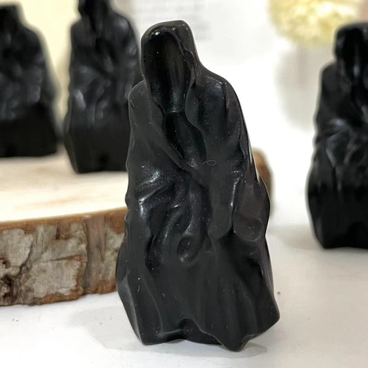 5PCS Death Crystal Black Obsidian 5CM Height Healing Stone From IG Crystal