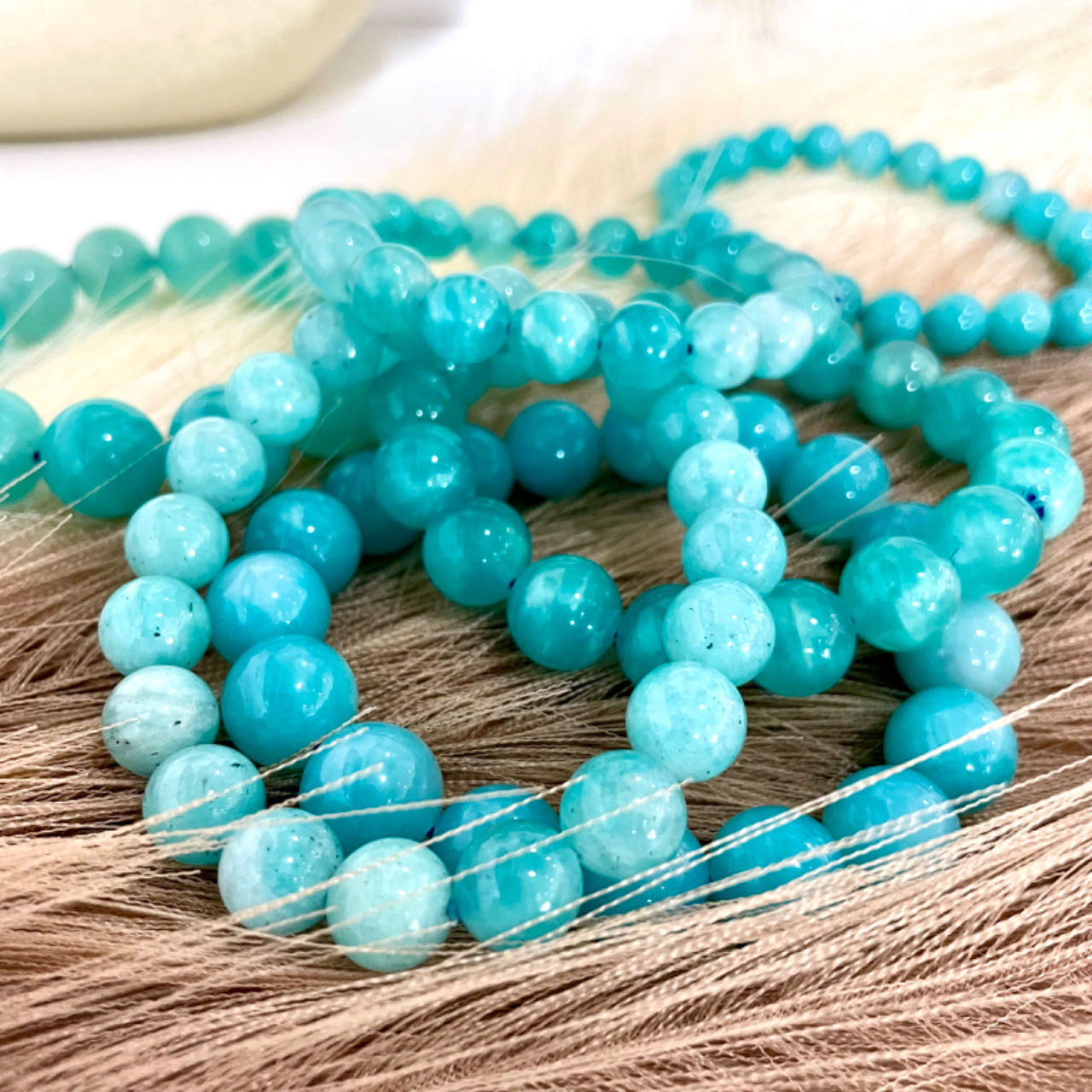 Amazonite Bracelet 8~13mm Energy Healing Crystals Jewelry for Women DIY Bracelet From IG Crystal