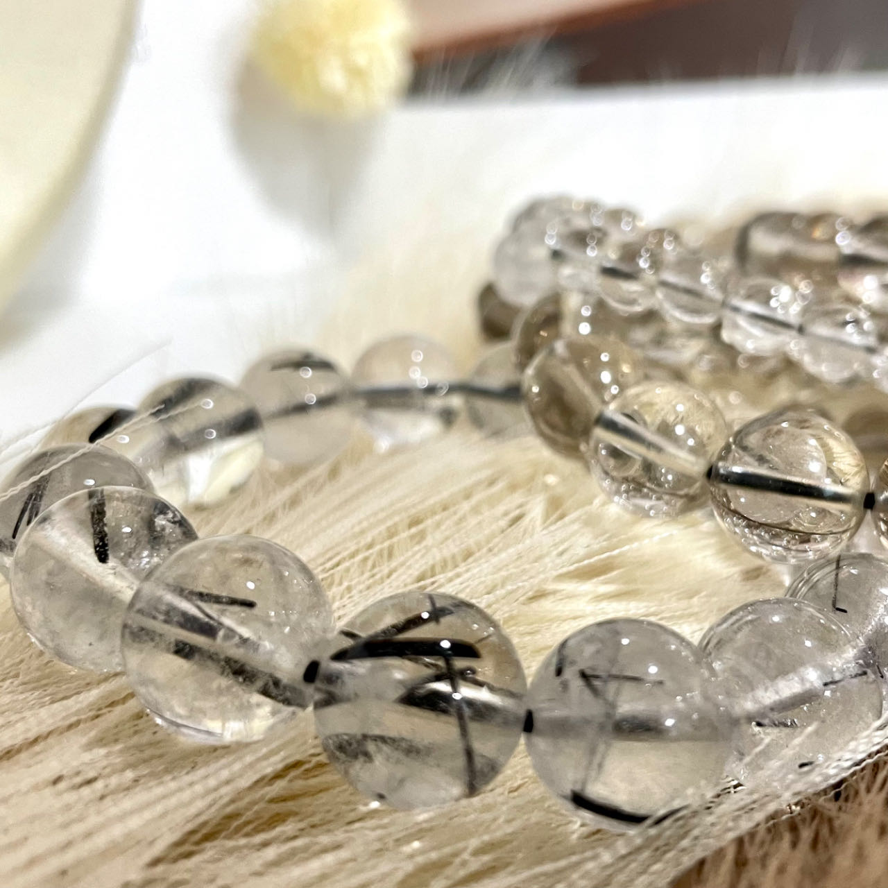 Black Rutile Bracelet 6~14mm Energy Healing Crystals Jewelry for Women DIY Bracelet From IG Crystal